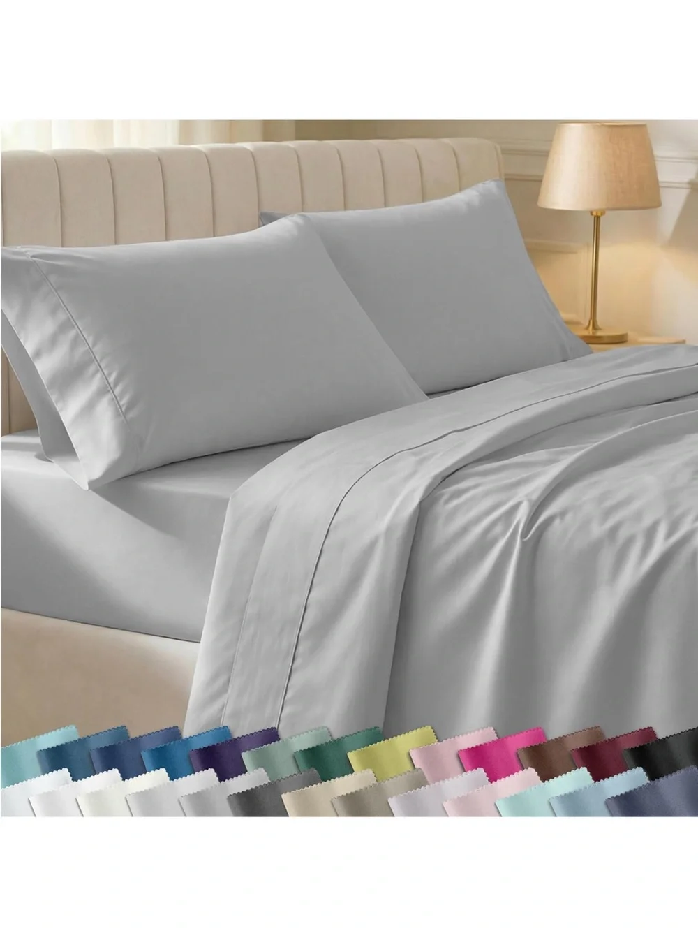 California Design Den Sheet Set Twin XL Light Grey